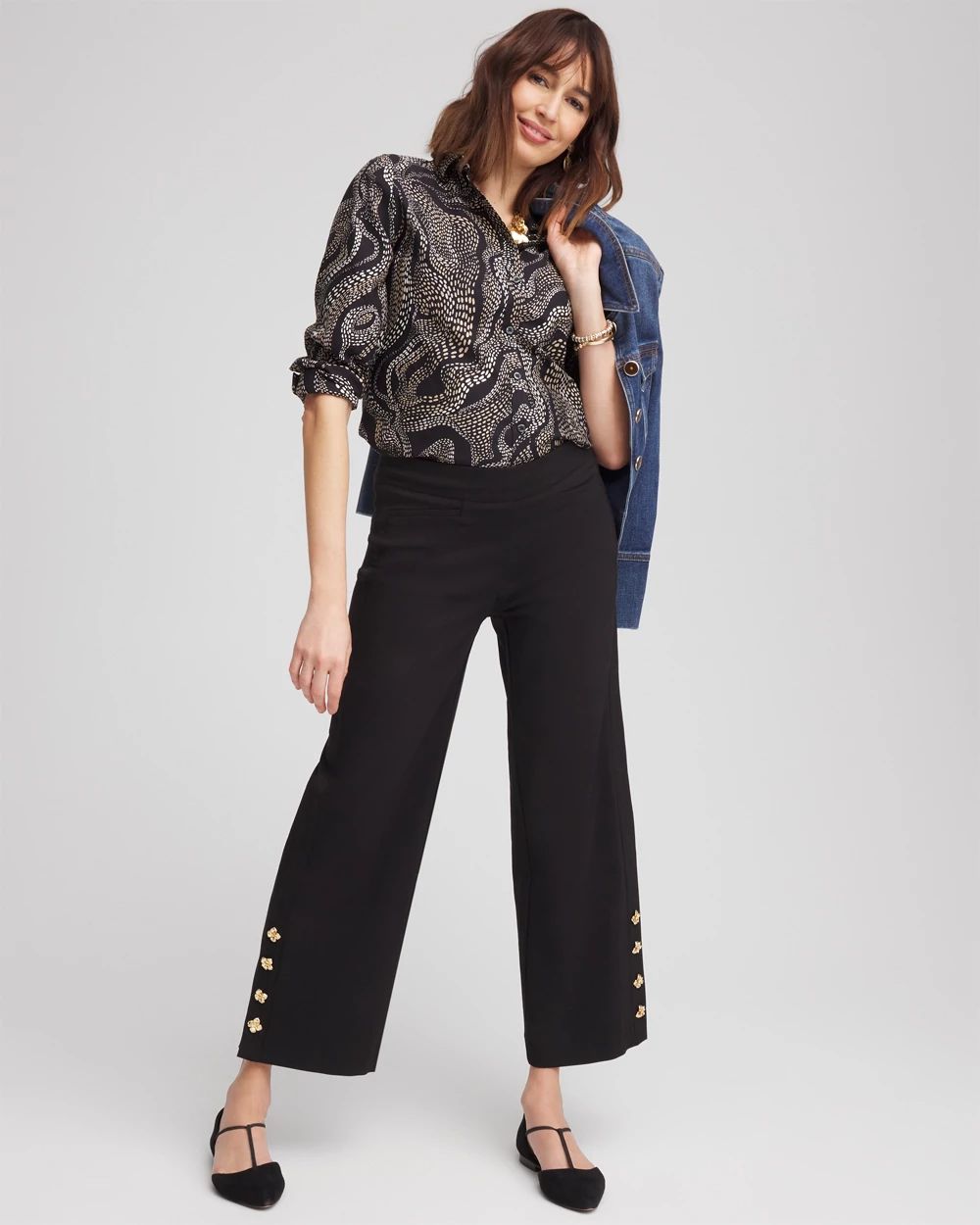 パンツ JJJ OUR LEGACY Cropped Trousers Our Legacy - Joiner Capri Cut Ghost Attic Splatter Denim